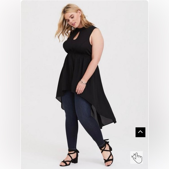 Torrid High/Low Keyhole Chiffon Top Size 1(14/16) - Picture 11 of 12